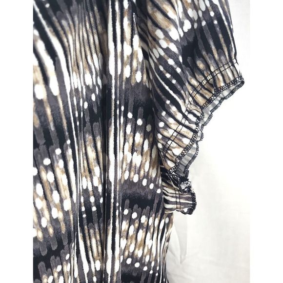 Worthington Woman Plus Size 1X Animal Print Scoop Neck Stretch Top Elastic Cuff - Picture 7 of 8